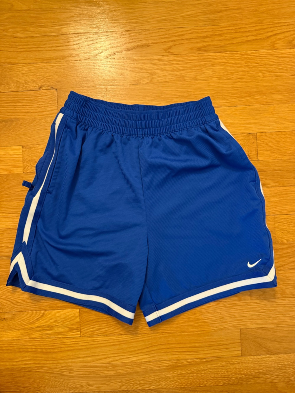 Nike Royal Blue and White Kids dry-fit Shorts, size XL (12-14)